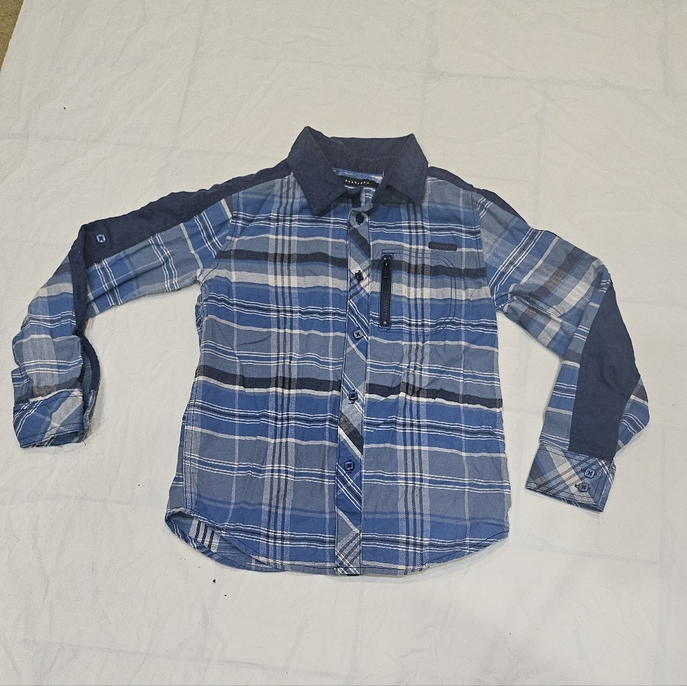 Sean John Blue Plaid Button-Up Boys Shirt
